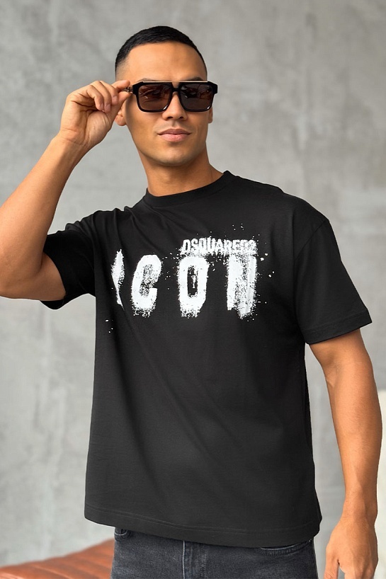 Чёрная оверсайз футболка Dsquared2