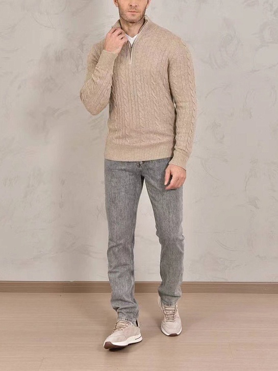 Мужские джинсы Brunello Cucinelli Premium Leisure Fit - Light Grey