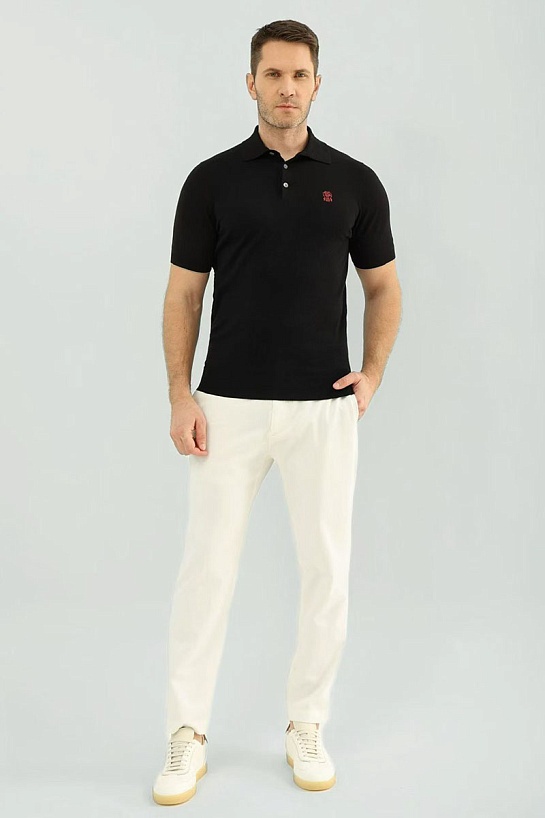 Мужское чёрное поло Brunello Cucinelli premium