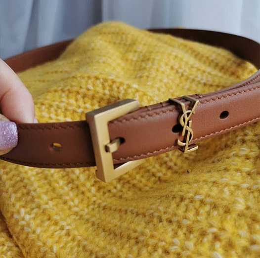 Кожаный ремень Yves Saint Laurent - ширина 2 см (3 расцветки)   