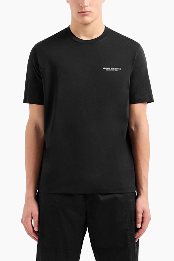 Мужская чёрная футболка Armani Exchange "Milano New York"   