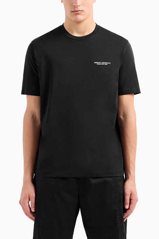 Мужская чёрная футболка Armani Exchange "Milano New York"