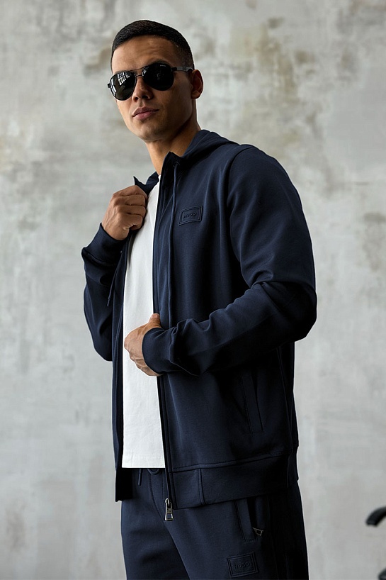Кофта на молнии Hugo Boss logo-patch - Navy