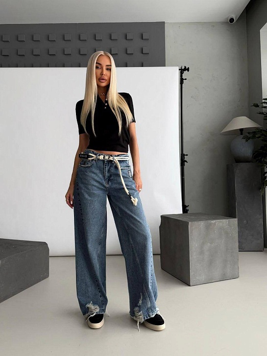 Женские синие джинсы Loewe premium