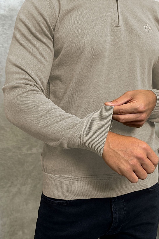 Мужская кофта Loro Piana zip neck - Beige