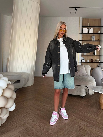 Женская джинсовая куртка Chrome Hearts premium   