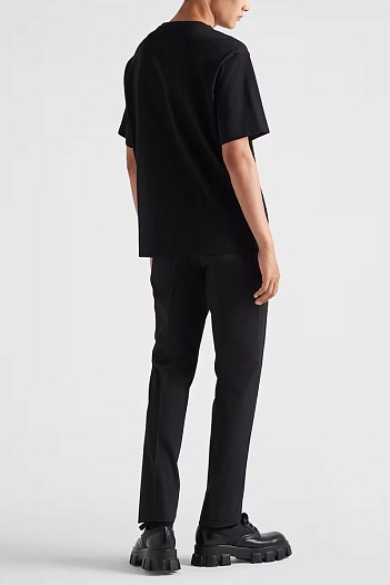 Мужская футболка Prada logo-plaque - Black   