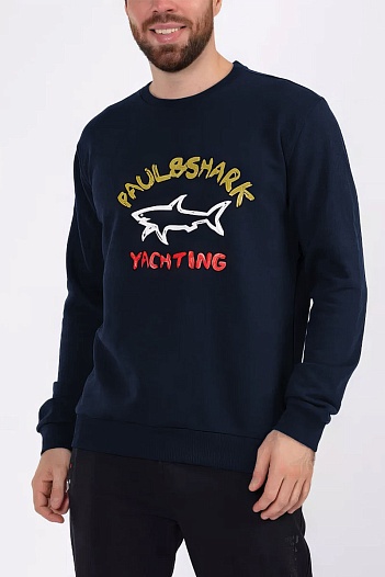 Свитшот тёмно-синего цвета Paul & Shark logo-print   