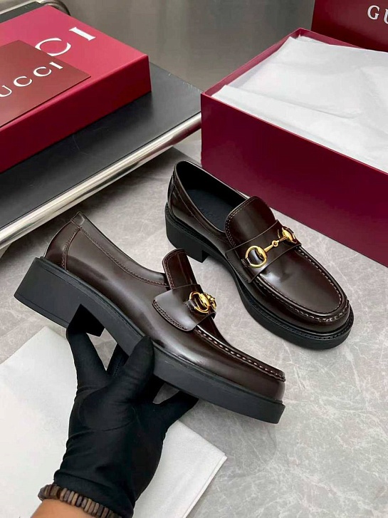 Женские кожаные лоферы Gucci Horsebit premium