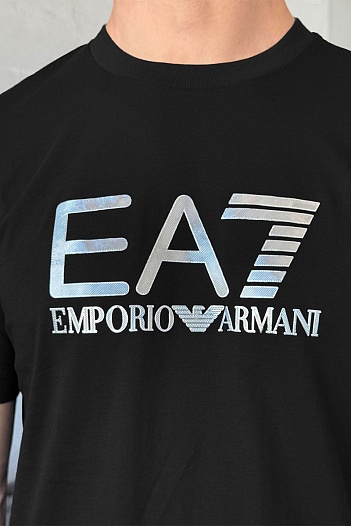Мужская чёрная футболка Emporio Armani 7   