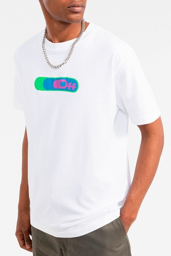 Белая футболка Off-White Weed Hands Off logo-print