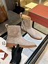 Женские замшевые сапоги Loro Piana premium - Grey