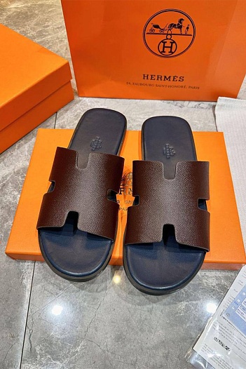 Мужские шлёпанцы Hermes Izmir - Brown   