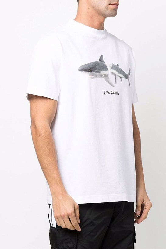 Белая оверсайз футболка Palm Angels Shark