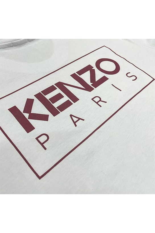 Белая мужская футболка Kenzo Paris logo-print