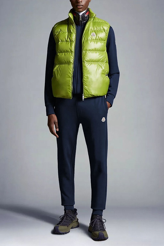 Спортивные штаны синего цвета Moncler logo-patch