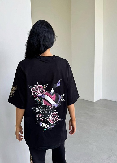 Женская чёрная оверсайз футболка Balenciaga   