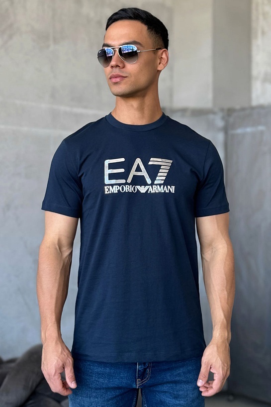 Мужская тёмно-синяя футболка Emporio Armani 7