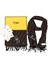 Мужской коричневый шарф Fendi FF Monogram 185x35 см