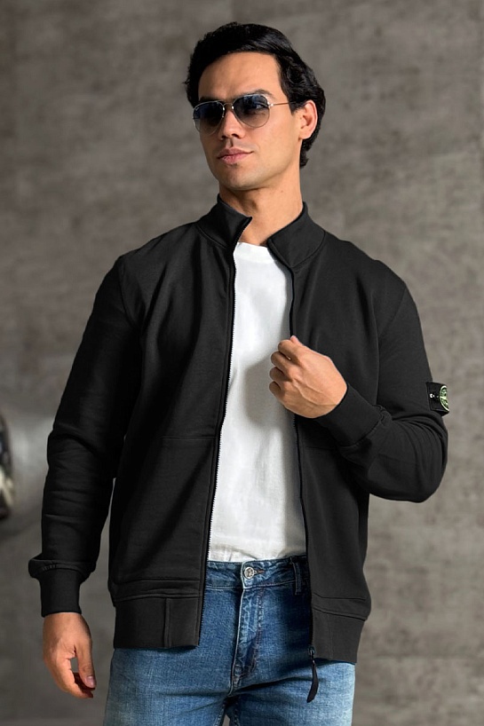 Кофта чёрного цвета Stone Island Zip-Up Compass-patch