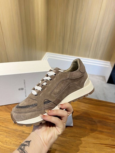 Женские замшевые кроссовки Brunello Cucinelli   