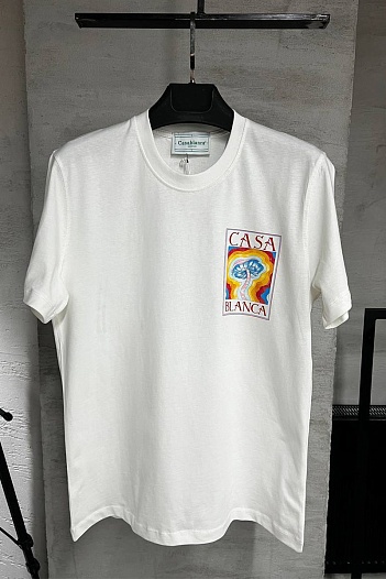 Белая оверсайз футболка Casablanca Mind Vibrations   