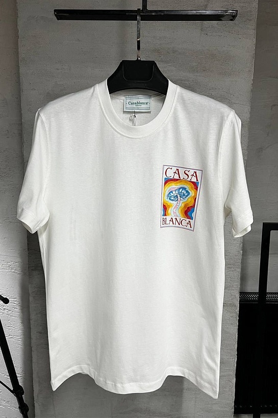 Белая оверсайз футболка Casablanca Mind Vibrations