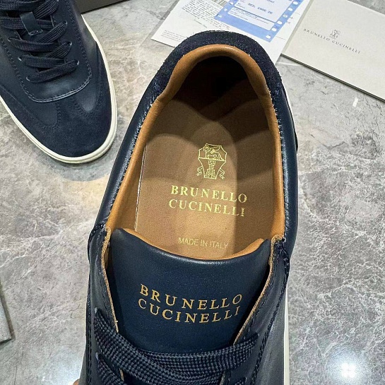 Мужские комбинированные кроссовки Brunello Cucinelli