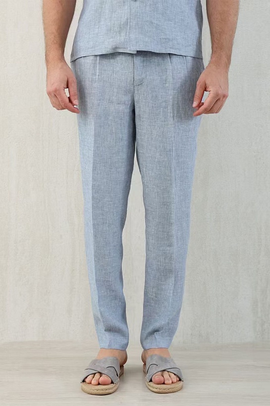 Льняные брюки Brunello Cucinelli Premium - Blue