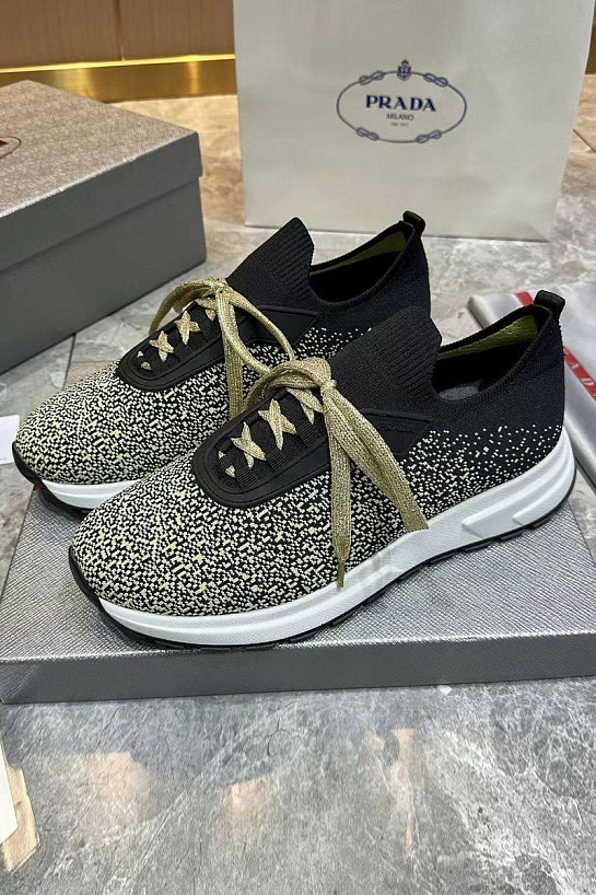 Мужские текстильные кроссовки Prada