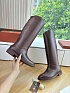 Женские кожаные сапоги Loro Piana premium - Brown