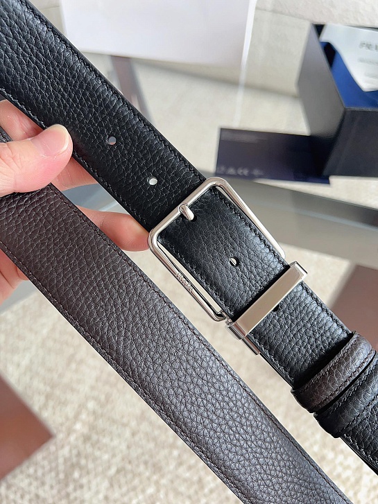 Двусторонний кожаный ремень Prada premium