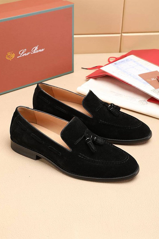 Замшевые лоферы Loro Piana tassel - Black
