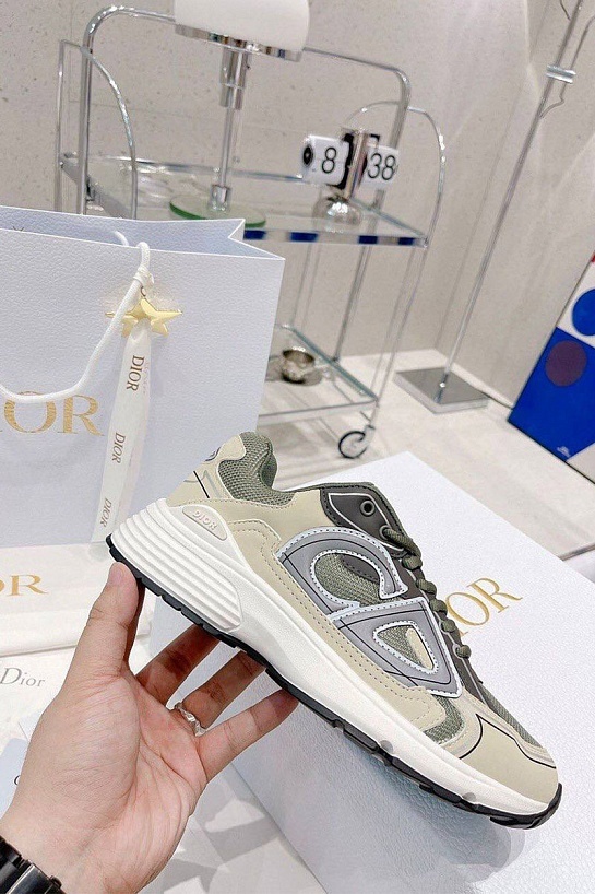 Мужские зелёные кроссовки Dior B30