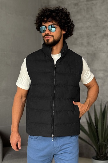Мужской чёрный жилет Loro Piana   