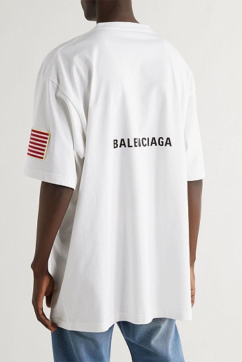 Белая оверсайз футболка Balenciaga x NASA   