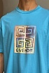Голубая оверсайз футболка Givenchy 4G Sun Print