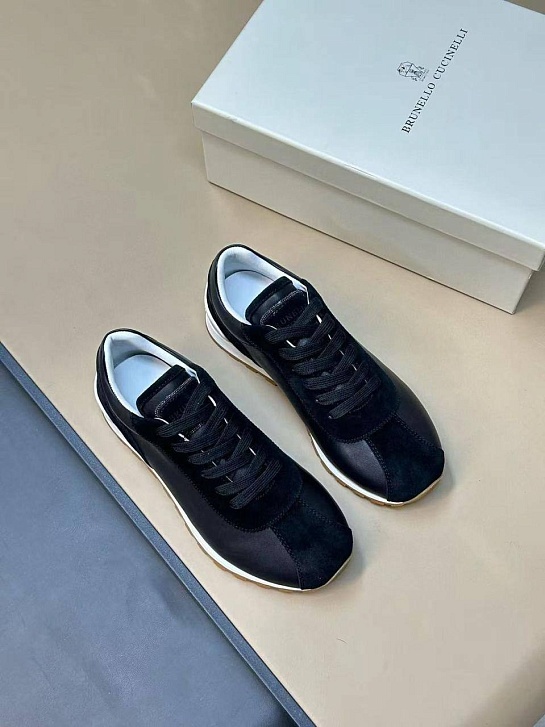 Женские комбинированные кроссовки Brunello Cucinelli low-top premium
