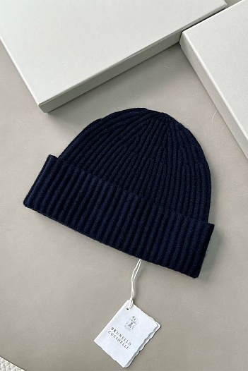 Кашемировая шапка Brunello Cucinelli Premium - Navy   