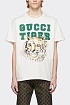 Белая оверсайз футболка Gucci Tiger logo print