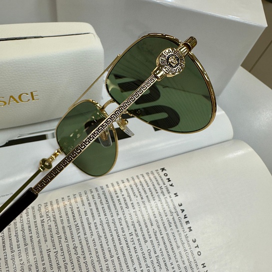 Солнцезащитные очки Versace Aviator - Green / Gold