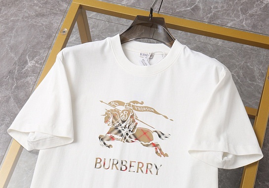 Мужская белая футболка Burberry Equestrian Knight