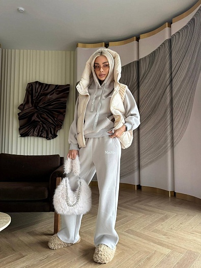 Женский костюм тройка на флисе Max Mara Premium - Beige   