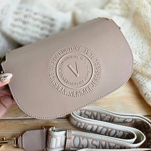 Кожаная сумка Versace Jeans Conture 22x15 см - Beige   