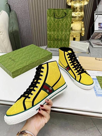 Мужские кроссовки Gucci Tennis 1977 high-top - Yellow   