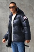 Мужской тёмно-синий пуховик Canada Goose logo-patch