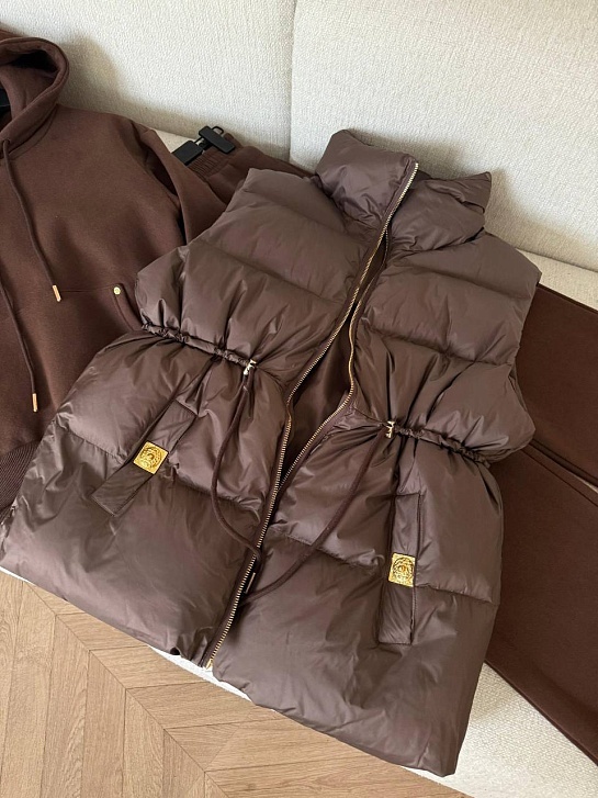 Женский костюм тройка на флисе Schiaparelli premium - Brown