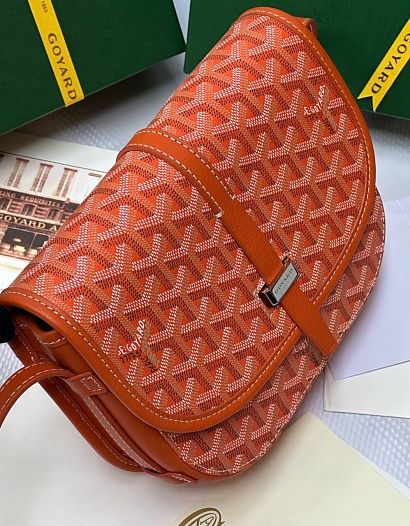 Кожаная сумка Goyard Belvedere Messenger PM premium 22x17x6 см   