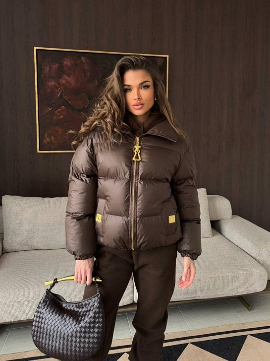 Женский костюм тройка на флисе Schiaparelli premium - Brown