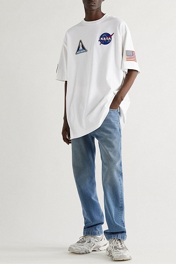 Белая оверсайз футболка Balenciaga x NASA   